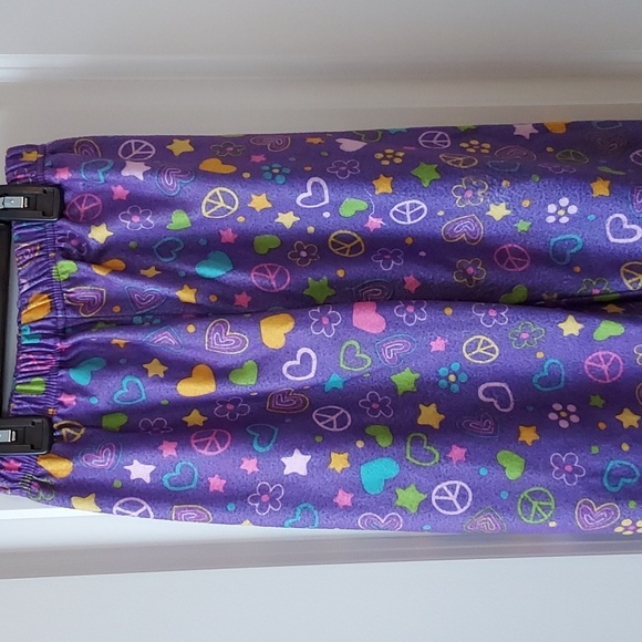 Just Love kids pj's purple with cute symbols throughout 8-10 - Picture 2 of 10
